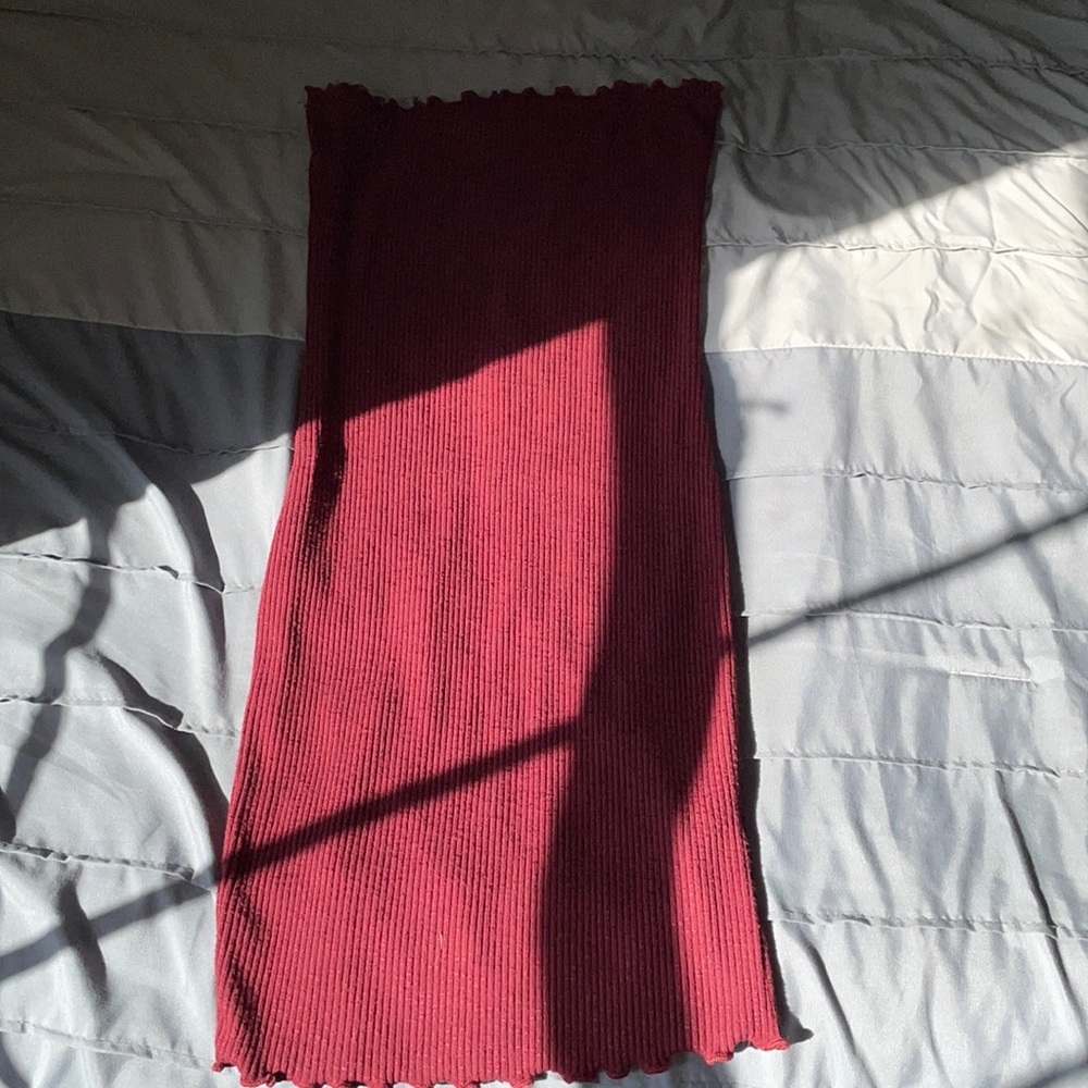Red tube dress